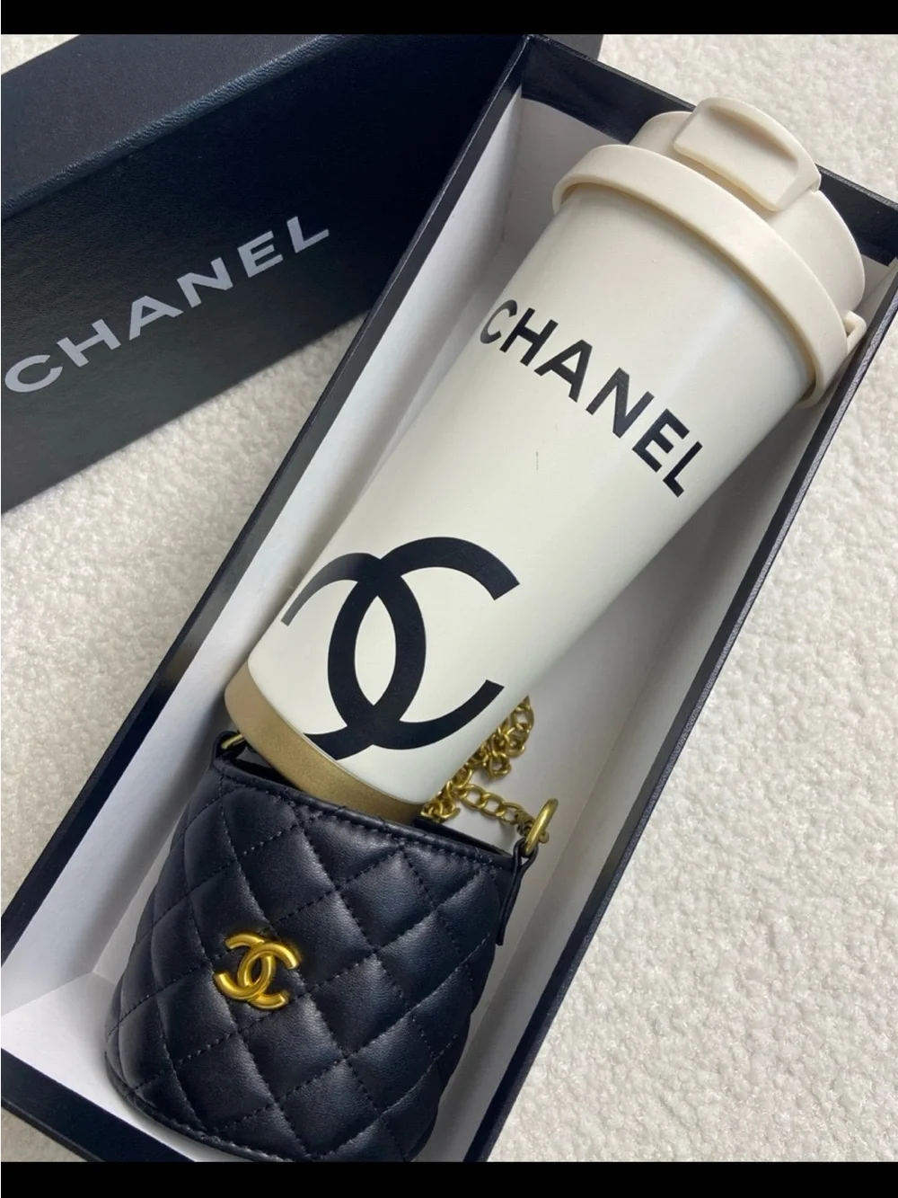 Limited Edition Beaute GWP/ VIP Tumbler w/Quilted Crossbody Holder NWB